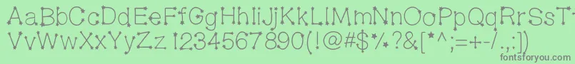 Saiba mais sobre a fonte Midnightconstellations Fonte Midnightconstellations – fontes cinzas em um fundo verde
