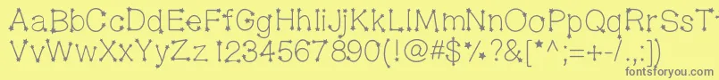Midnightconstellations Font – Gray Fonts on Yellow Background