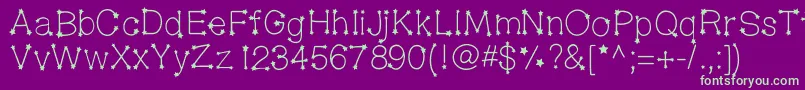 Midnightconstellations Font – Green Fonts on Purple Background