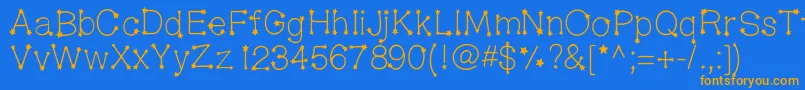 Midnightconstellations Font – Orange Fonts on Blue Background