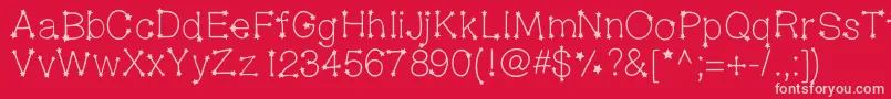 Midnightconstellations Font – Pink Fonts on Red Background