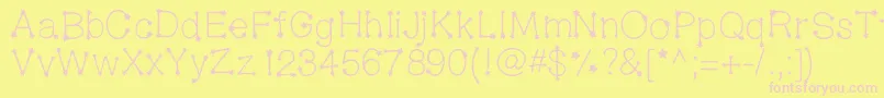 Midnightconstellations Font – Pink Fonts on Yellow Background