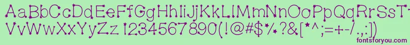 Midnightconstellations Font – Purple Fonts on Green Background