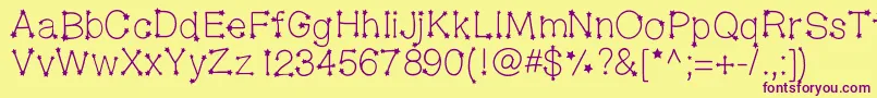 Midnightconstellations Font – Purple Fonts on Yellow Background