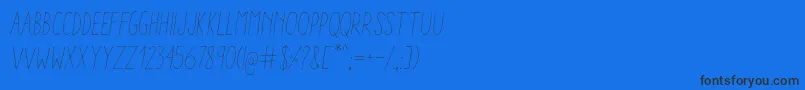 Шрифт AracneCondensedLightItalic – чёрные шрифты на синем фоне