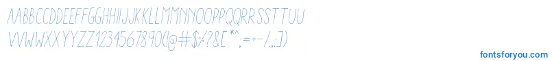 AracneCondensedLightItalic Font – Blue Fonts on White Background