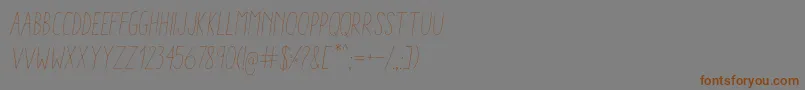 Шрифт AracneCondensedLightItalic – коричневые шрифты на сером фоне