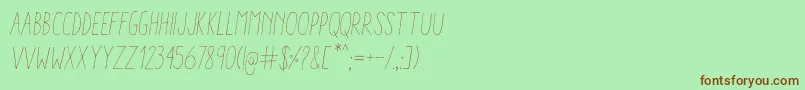 Czcionka AracneCondensedLightItalic – brązowe czcionki na zielonym tle