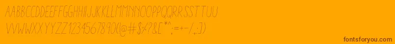 AracneCondensedLightItalic Font – Brown Fonts on Orange Background