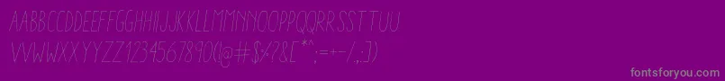 AracneCondensedLightItalic-Schriftart – Graue Schriften auf violettem Hintergrund
