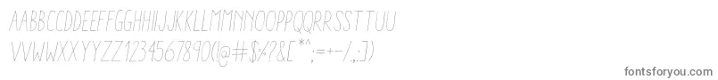 AracneCondensedLightItalic-fontti – harmaat fontit