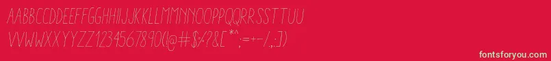 Шрифт AracneCondensedLightItalic – зелёные шрифты на красном фоне