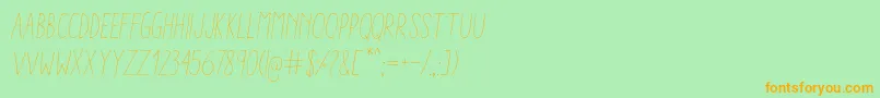 Шрифт AracneCondensedLightItalic – оранжевые шрифты на зелёном фоне
