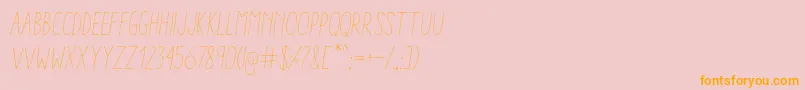 フォントAracneCondensedLightItalic – オレンジの文字がピンクの背景にあります。