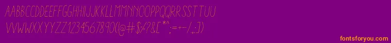 AracneCondensedLightItalic-fontti – oranssit fontit violetilla taustalla