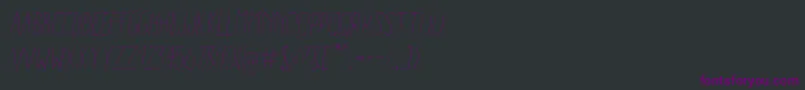 Fonte AracneCondensedLightItalic – fontes roxas em um fundo preto