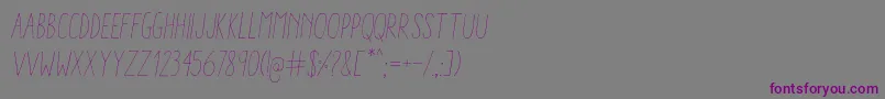 Шрифт AracneCondensedLightItalic – фиолетовые шрифты на сером фоне