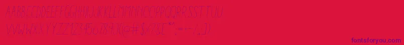 AracneCondensedLightItalic-fontti – violetit fontit punaisella taustalla