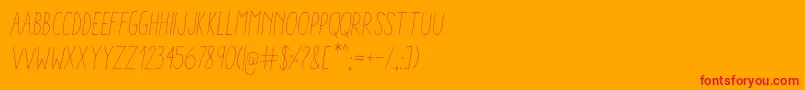 Шрифт AracneCondensedLightItalic – красные шрифты на оранжевом фоне