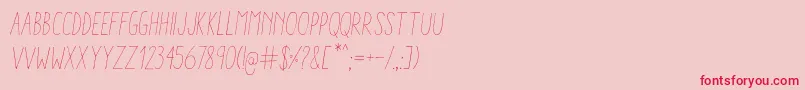 Шрифт AracneCondensedLightItalic – красные шрифты на розовом фоне
