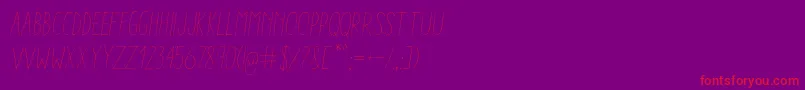 AracneCondensedLightItalic-Schriftart – Rote Schriften auf violettem Hintergrund