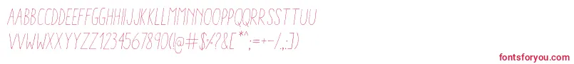 AracneCondensedLightItalic-fontti – punaiset fontit valkoisella taustalla