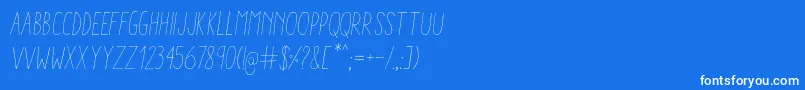 Czcionka AracneCondensedLightItalic – białe czcionki na niebieskim tle