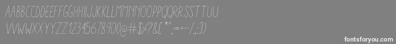 Шрифт AracneCondensedLightItalic – белые шрифты на сером фоне