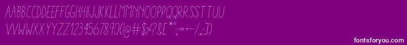 Police AracneCondensedLightItalic – polices blanches sur fond violet