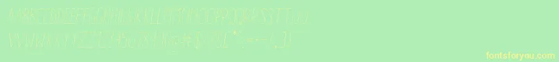 フォントAracneCondensedLightItalic – 黄色の文字が緑の背景にあります