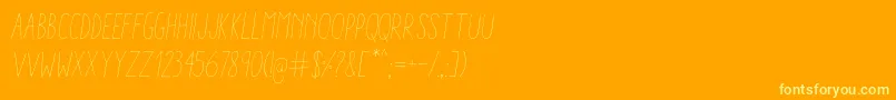 Шрифт AracneCondensedLightItalic – жёлтые шрифты на оранжевом фоне