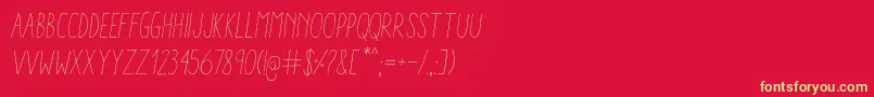 Шрифт AracneCondensedLightItalic – жёлтые шрифты на красном фоне