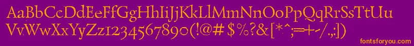 LazurskiantiquedisplaycRegular Font – Orange Fonts on Purple Background