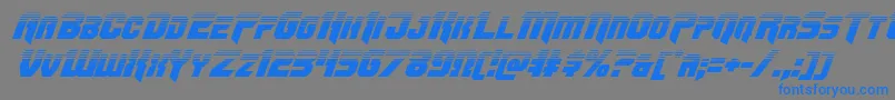 Omegaforcetwoital12-Schriftart – Blaue Schriften auf grauem Hintergrund