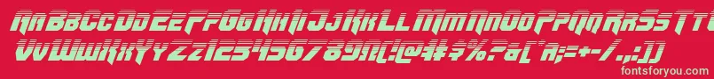 Omegaforcetwoital12-fontti – vihreät fontit punaisella taustalla