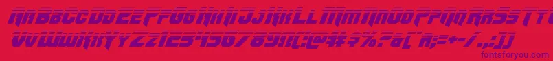 フォントOmegaforcetwoital12 – 赤い背景に紫のフォント