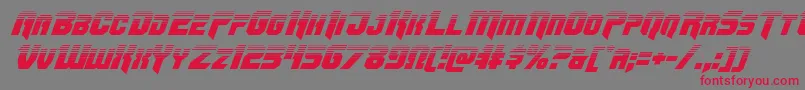 フォントOmegaforcetwoital12 – 赤い文字の灰色の背景