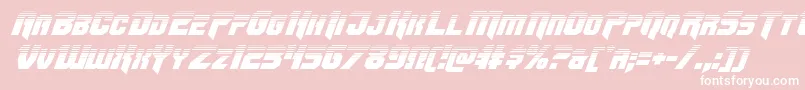 Fonte Omegaforcetwoital12 – fontes brancas em um fundo rosa