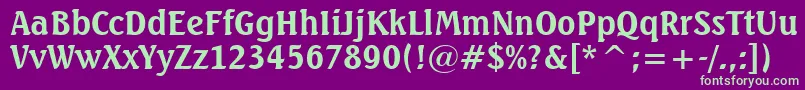 Police SeagullBoldBt – polices vertes sur fond violet