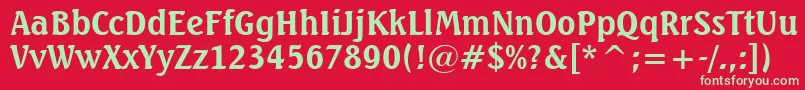 SeagullBoldBt Font – Green Fonts on Red Background