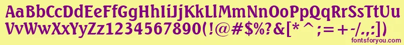 SeagullBoldBt Font – Purple Fonts on Yellow Background