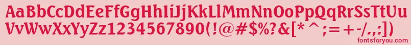 フォントSeagullBoldBt – ピンクの背景に赤い文字