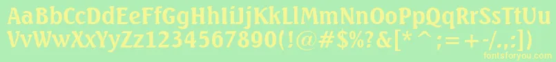 SeagullBoldBt Font – Yellow Fonts on Green Background