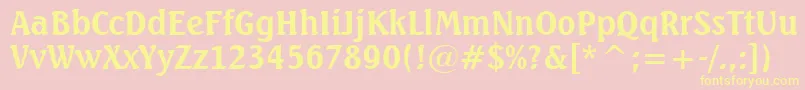 Fonte SeagullBoldBt – fontes amarelas em um fundo rosa