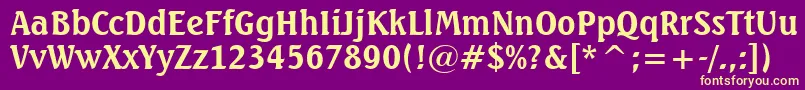 SeagullBoldBt Font – Yellow Fonts on Purple Background