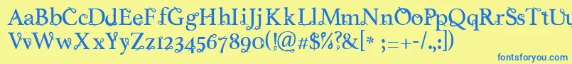 Tlakah Font – Blue Fonts on Yellow Background