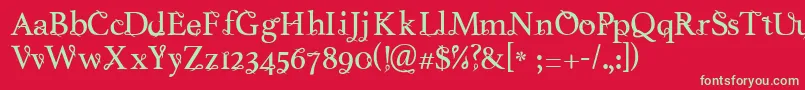 Tlakah Font – Green Fonts on Red Background