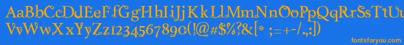 Tlakah Font – Orange Fonts on Blue Background