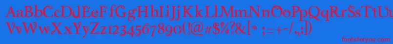 Tlakah Font – Red Fonts on Blue Background