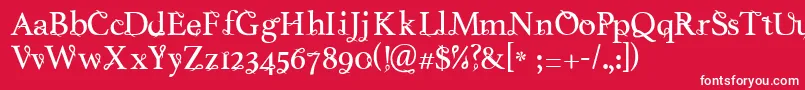 Tlakah Font – White Fonts on Red Background